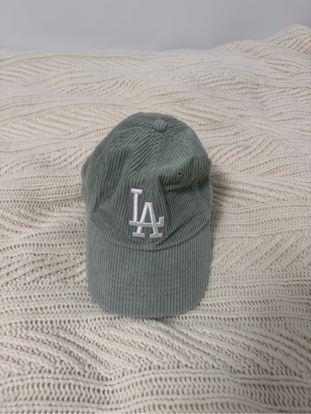 LA Dodgers 47 Corduroy Baseball Cap OSFA in Sage Green